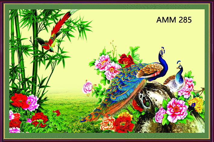 Tranh dán tương 3D chim công