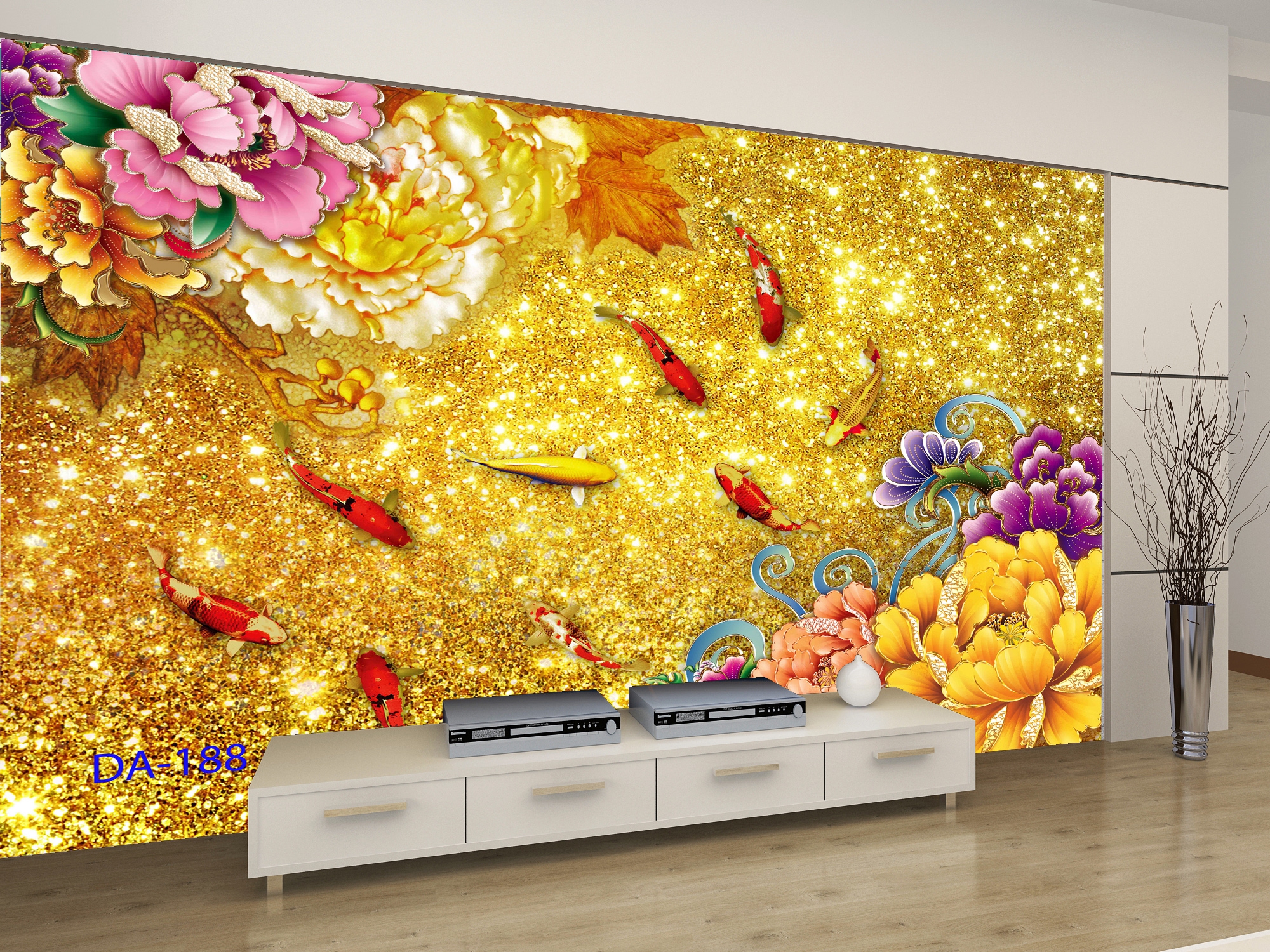 Tranh dán tương 3D cá chép phong thủy