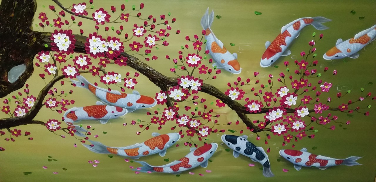 Tranh Sơn Dầu Hoa Lá