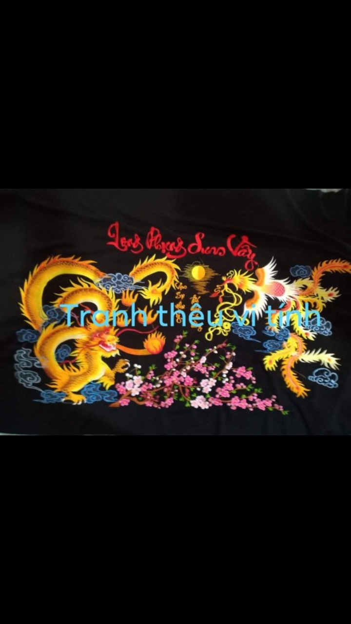 Tranh thêu long phụng sum vầy