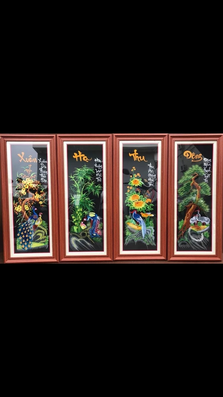 Tranh thêu tứ quý